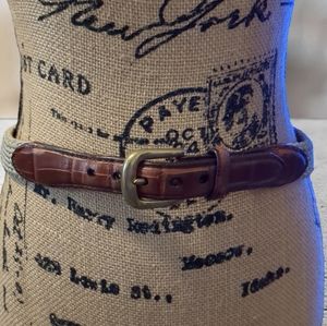 Brighton embossed and khaki belt. Solid brass buckle size 40